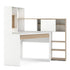 Function Plus Corner Desk with multi-functional unit In White and Oak